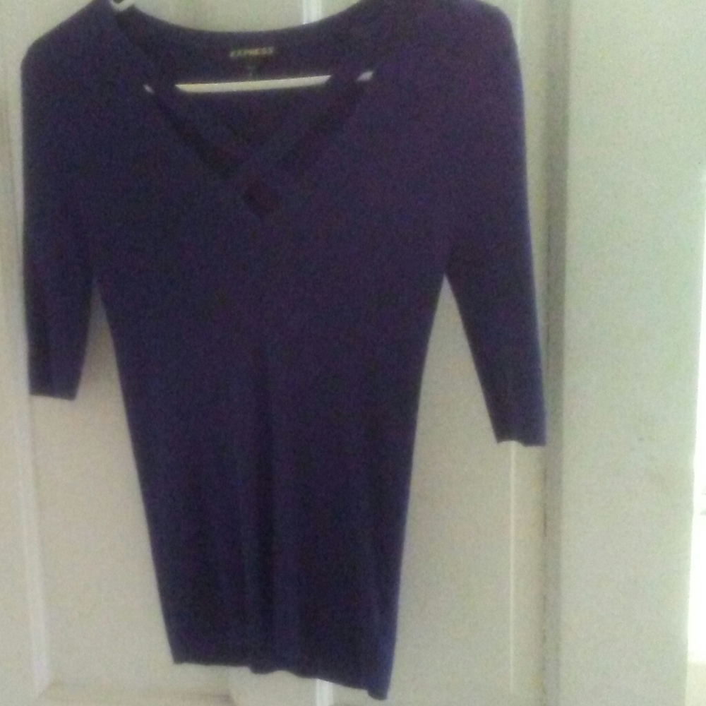 SALE Ladies Navy Blue Short Sleeve Sweater WAS 12.00